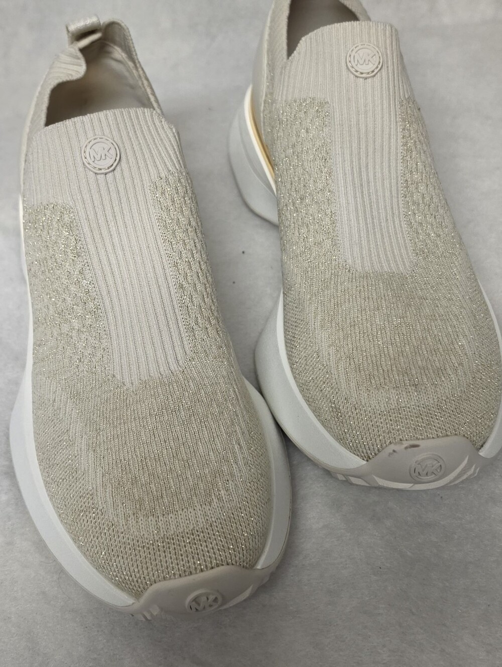 Michael Kors Women's Slip-On Knit Sneakers in Beige